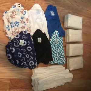 Cloth diaper set with inserts